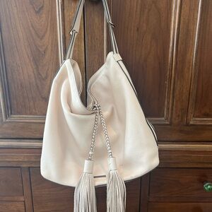 Rebecca Minkoff Baby Pink Hobo Bag with Tassels